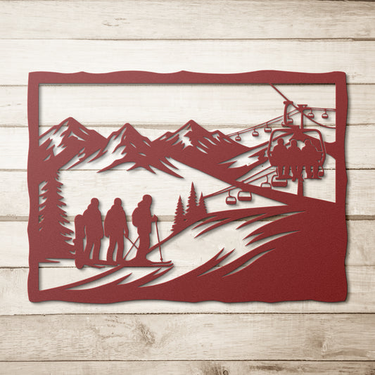 First_Run_of_the_Day_Metal_Wall_Art_Red_Simple_Wood_BKGD_Mockup.png