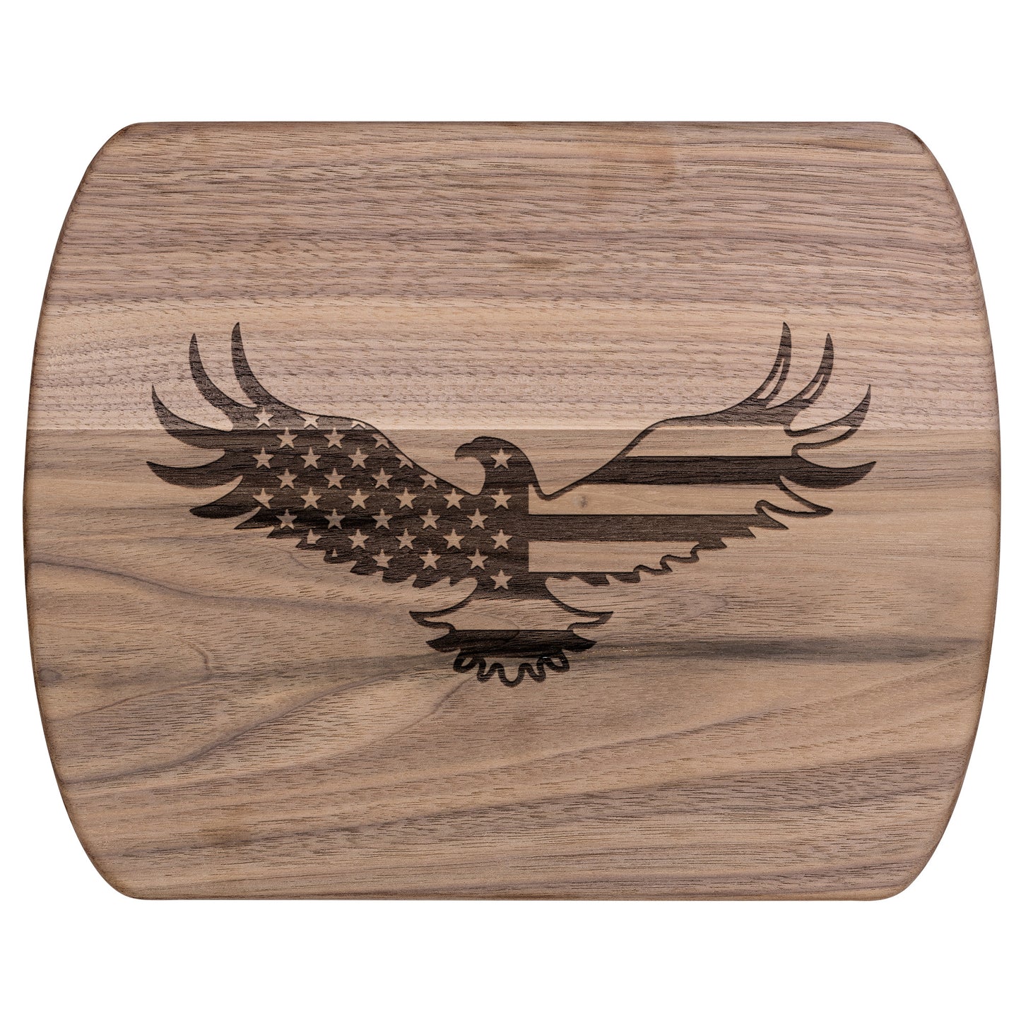 Flying American Eagle Hardwood Oval Cutting Boards in Maple or Walnut
