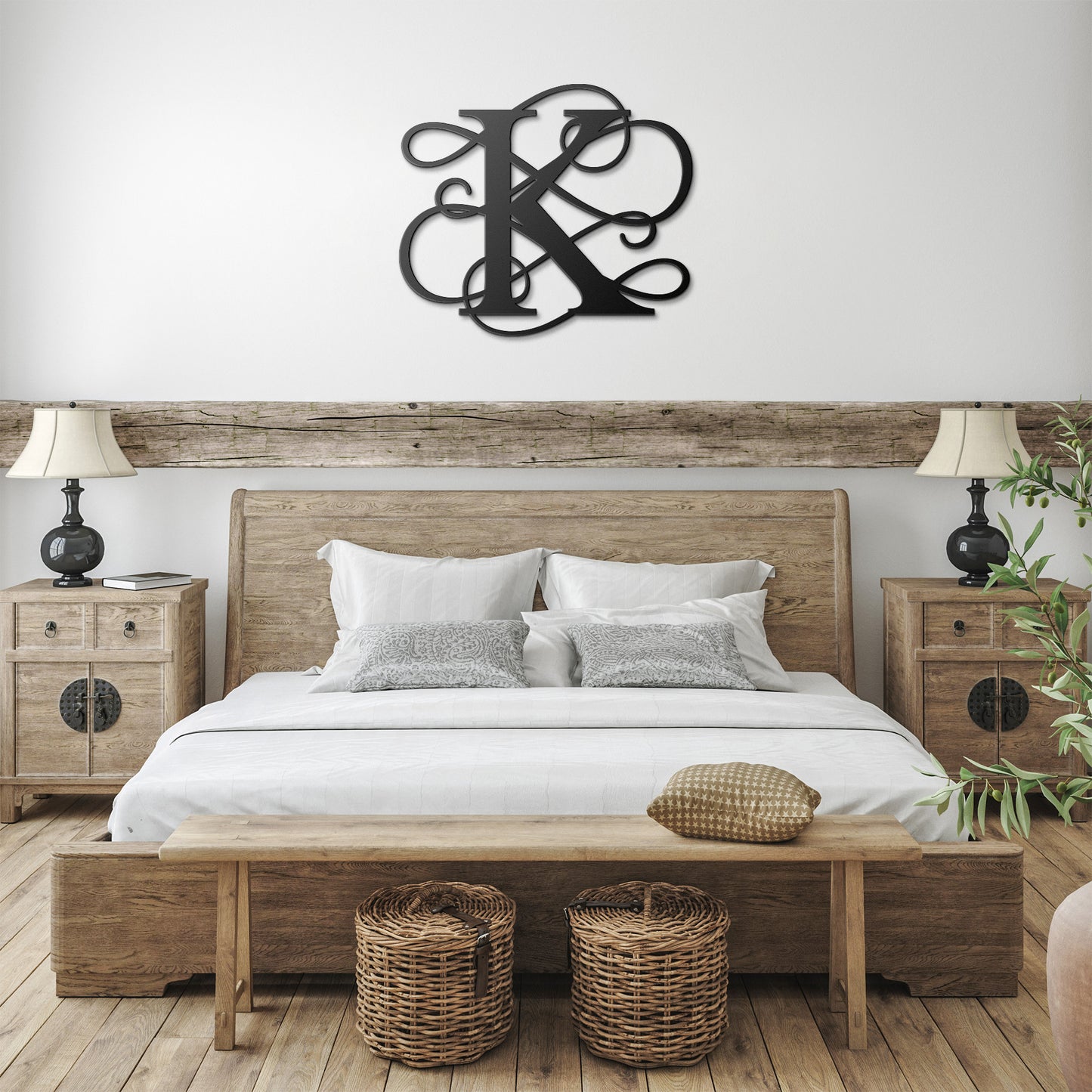 Letter K, Your Initial, Swirl Letters, Monogram, Metal Signs, Rustic Sign, Wall Art, Wall Decor