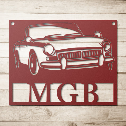 Vintage British Car MGB Metal Wall Art - Country Proud USA