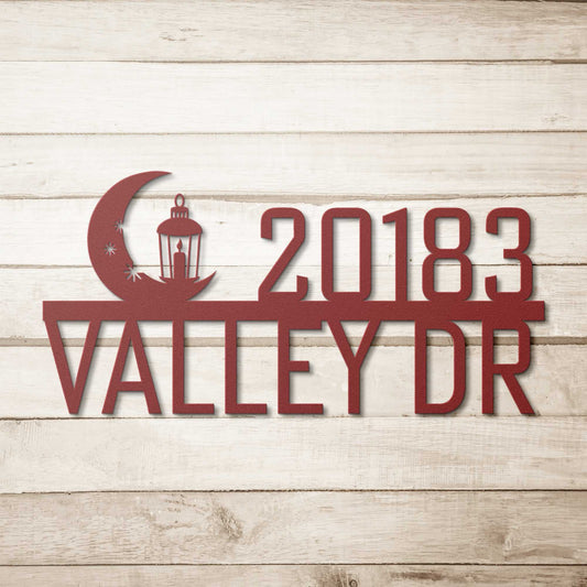 Address + Lantern Custom Outdoor Address Sign