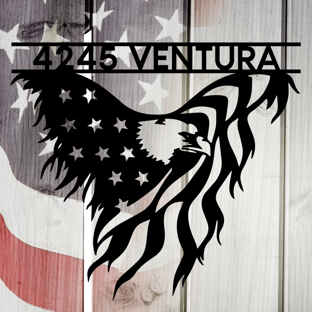 America Eagle & Flag Personalized Metal Wall Art Decor