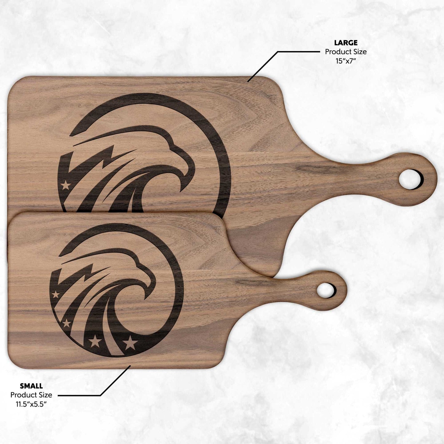 American Eagle with Stars Hardwood Paddle Cutting Board - Country Proud USA