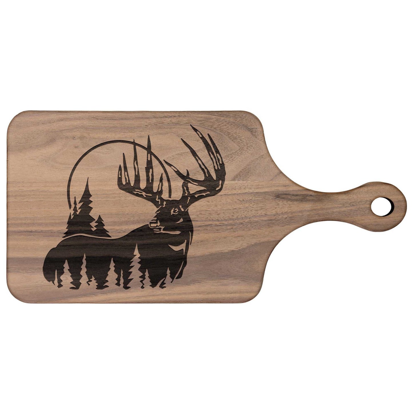 Deer in the Forest Hardwood Paddle Cutting Board