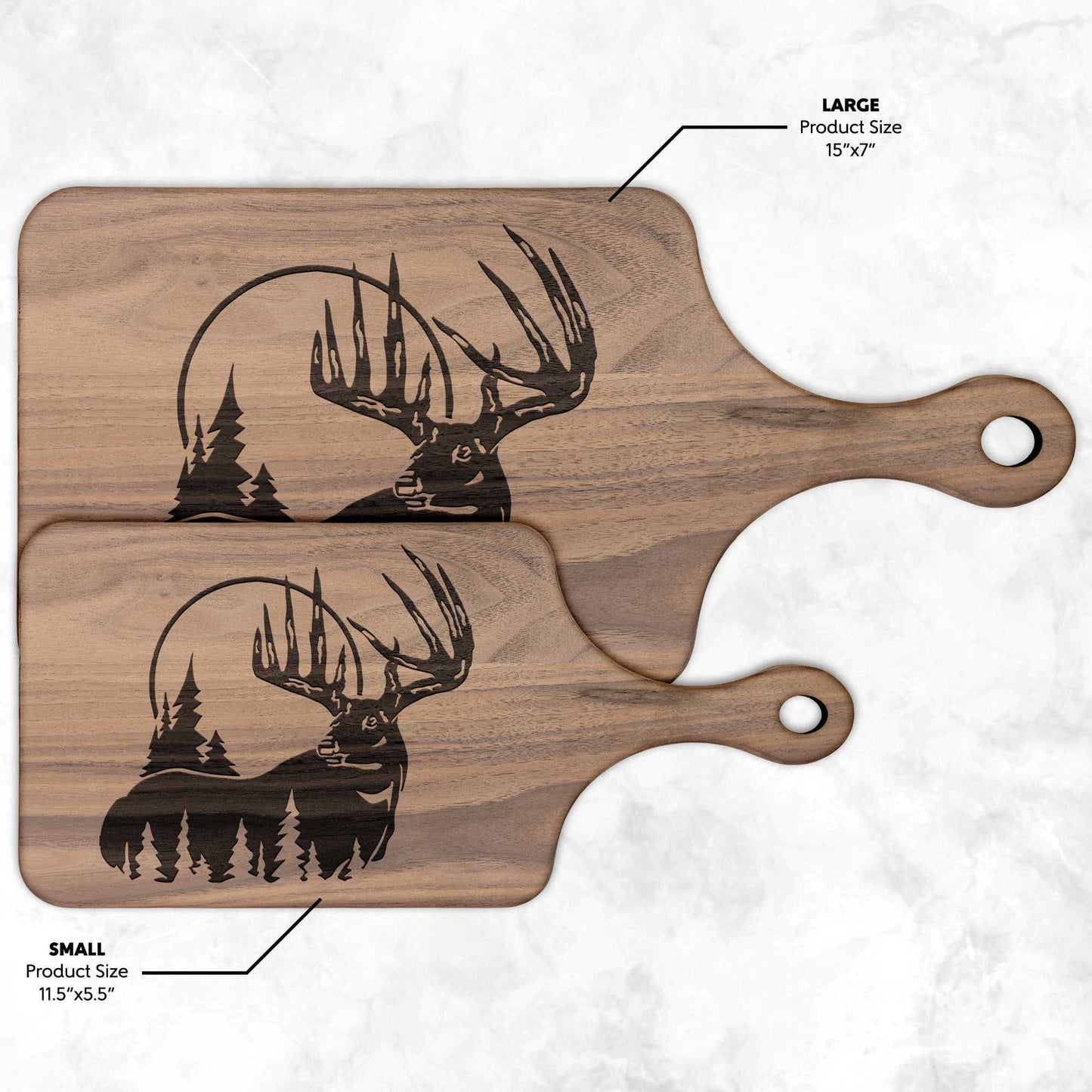 Deer in the Forest Hardwood Paddle Cutting Board - Country Proud USA
