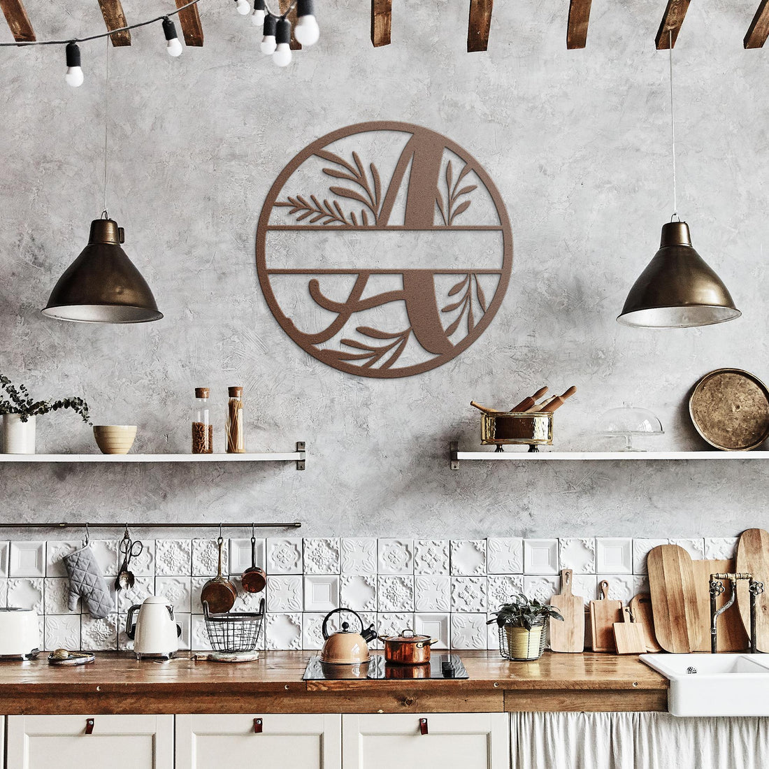 Floral_Split_Letter_A_Initial_and_Name__Copper_Rustic_Kitchen_Mockup