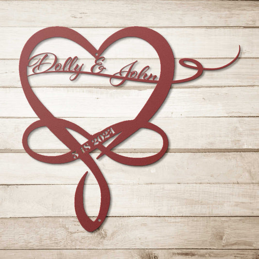 Flowing Heart Wedding Metal Wall Art Decor