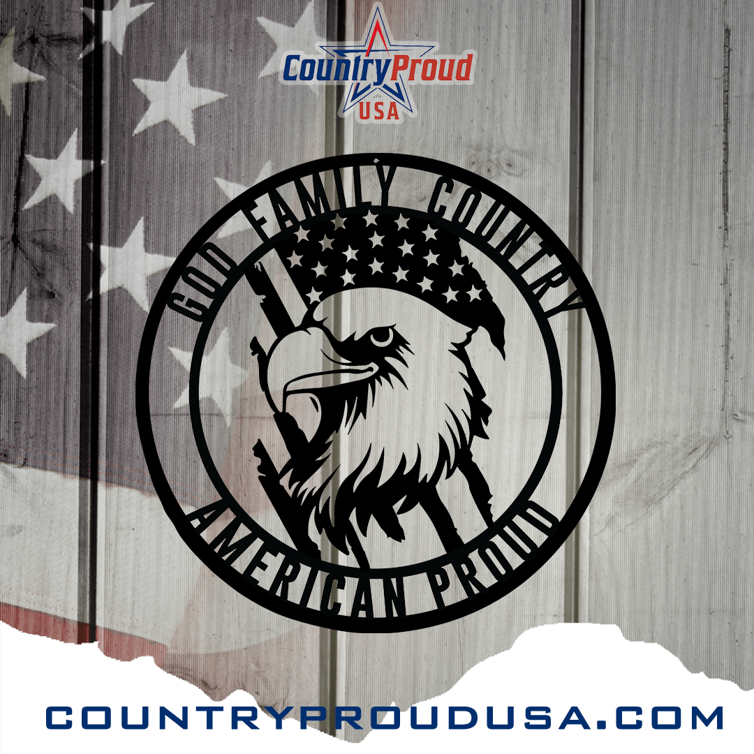 God. Family. Country. America Metal Wall Art
