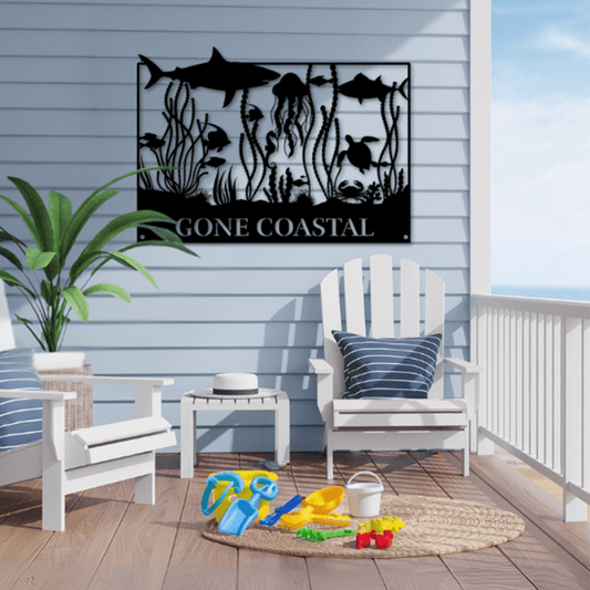 Gone Coastal Sealife Metal Art