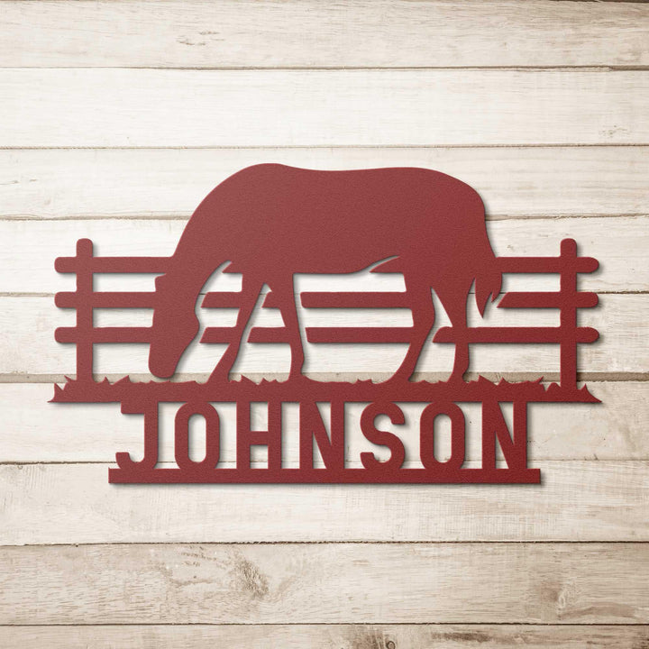 Horse in Pasture Metal Wall Art