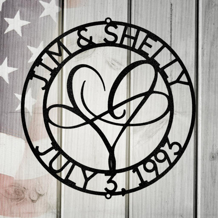 Infinite Love Monogram Custom Metal Art