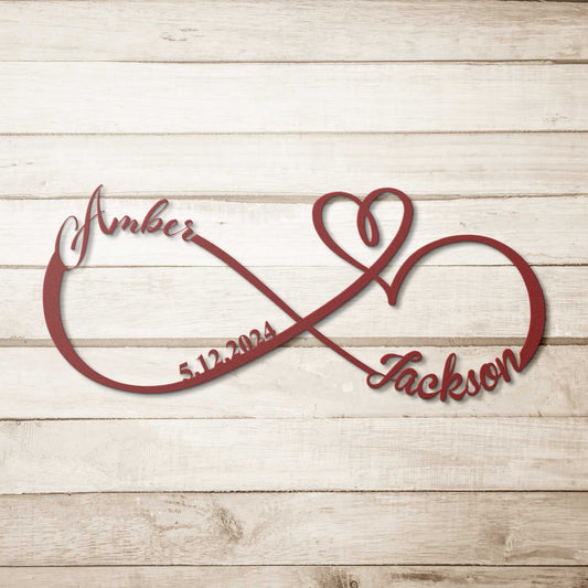 Infinity Couples Heart Metal Wall Art Decor