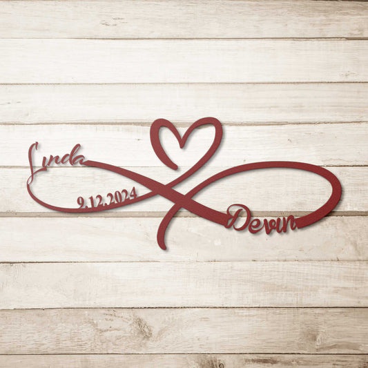 Infinity Wedding Heart Metal Wall Art Home Decor