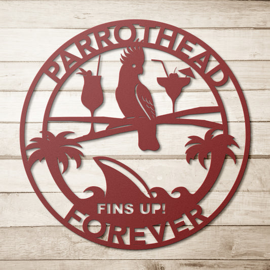 Jimmy Buffett Parrothead Circle Metal Wall Art