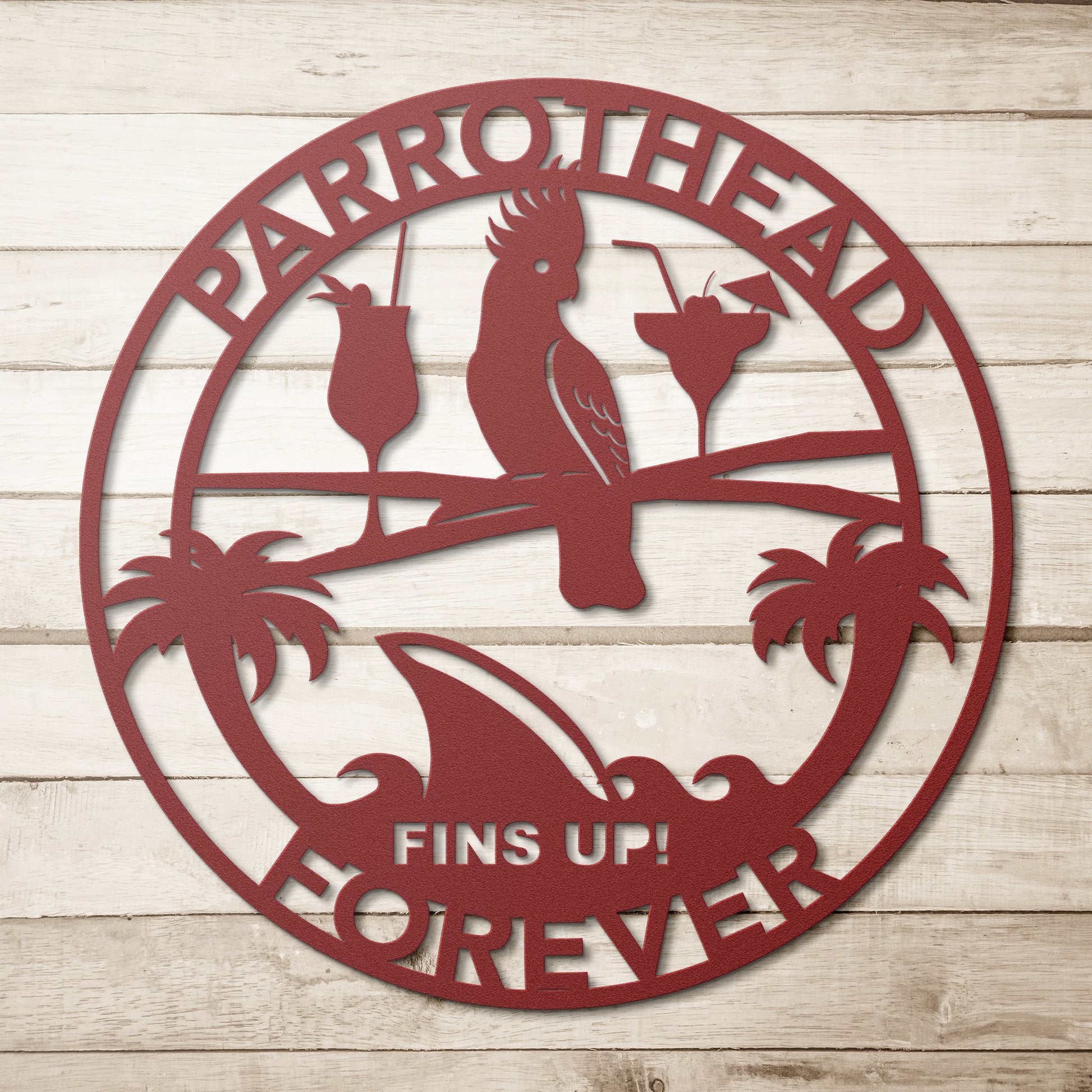 Jimmy Buffett Parrothead Circle Metal Wall Art