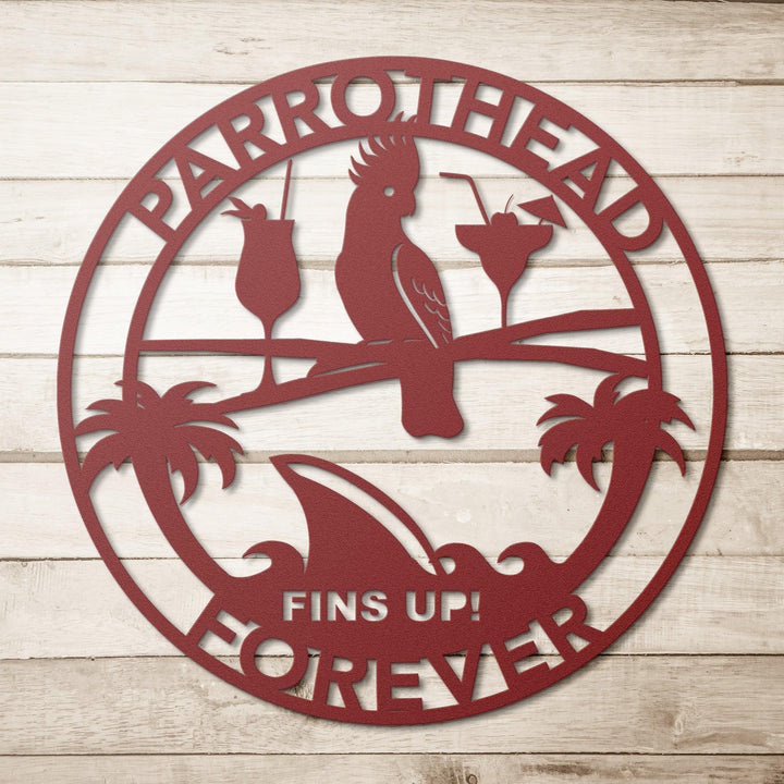 Jimmy Buffett Parrothead Circle Metal Wall Art