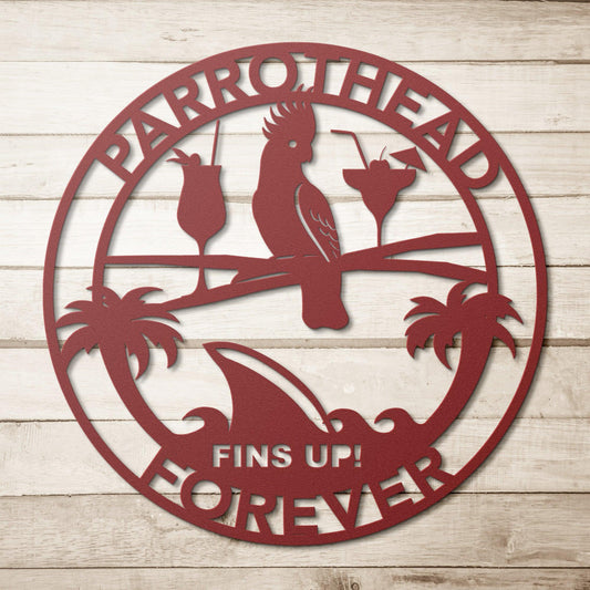 Jimmy Buffett Parrothead Circle Metal Wall Art