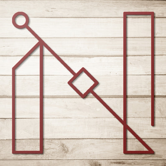 Letter N, Geometrical Letter Metal Wall Art