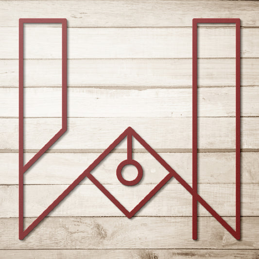 Letter W, Geometrical Letter Metal Wall Art