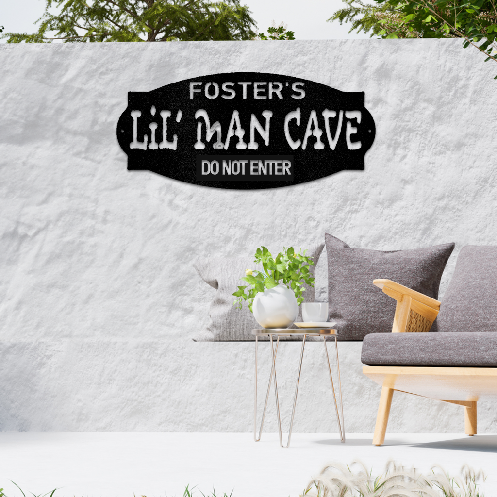 Lil Man Cave Metal Wall Art for Home Decor