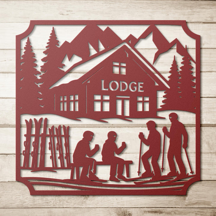 Lunch_at_the_Lodge_Metal_Wall_Art_Red_Simple_Wood_BKGD_Mockup.png