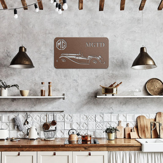 MGTD Classic British Car Metal Wall Art