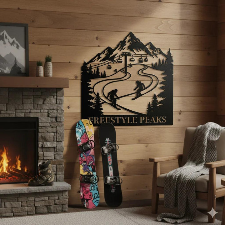 Custom Freestyle Peaks Silhouette Metal Wall Art - Country Proud USA