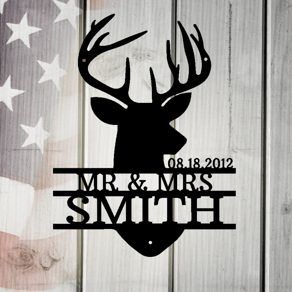 Mr and Mrs Smith Monogram Metal Wall Art