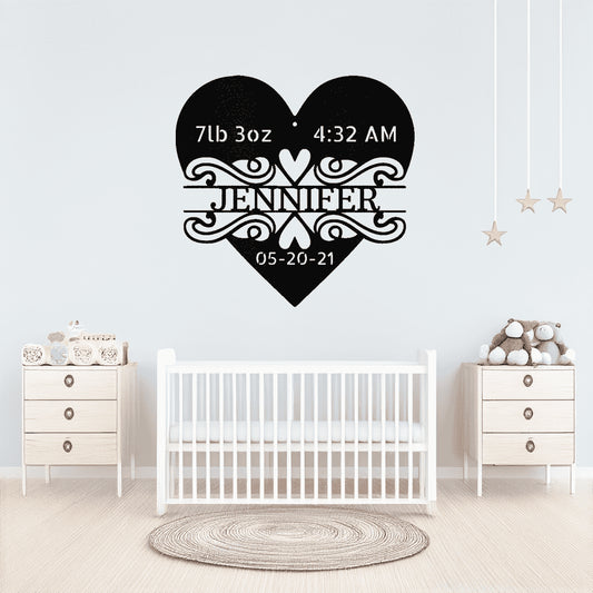 Newborn Love Monogram Love Metal Wall Art