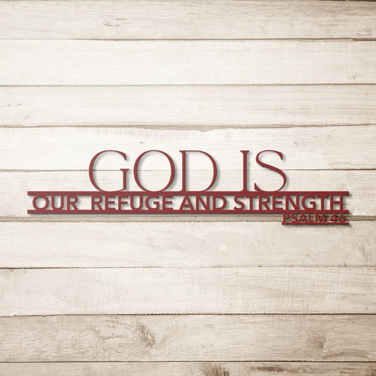 Psalm 46 God is Our Refuge Metal Wall Art