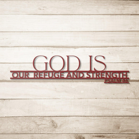 Psalm 46 God is Our Refuge Metal Wall Art