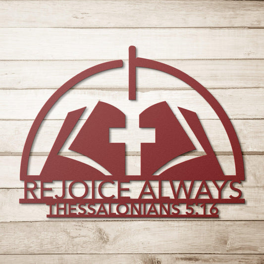 Rejoice Always Bible Verse Metal Wall Art