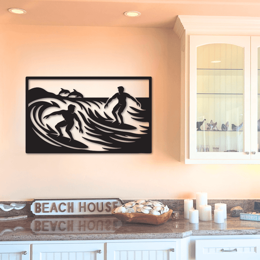 Ride the Waves Surfers Wall Art