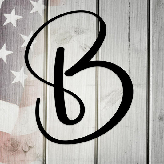 Script Letter B, Your Initial Metal Wall Art