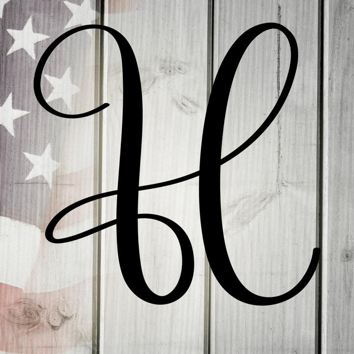 Letter H, Script Metal Wall Art Home Decor