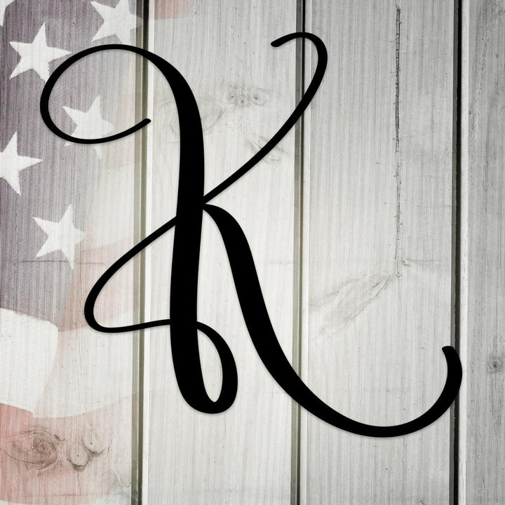 Script Letter K, Your Initial Metal Wall Art Decor