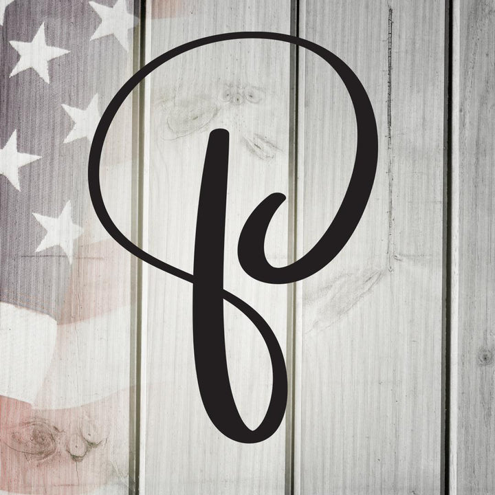 Script Letter P, Your Initial Metal Wall Art Decor