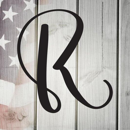 Script Letter R, Your Initial Metal Wall Art