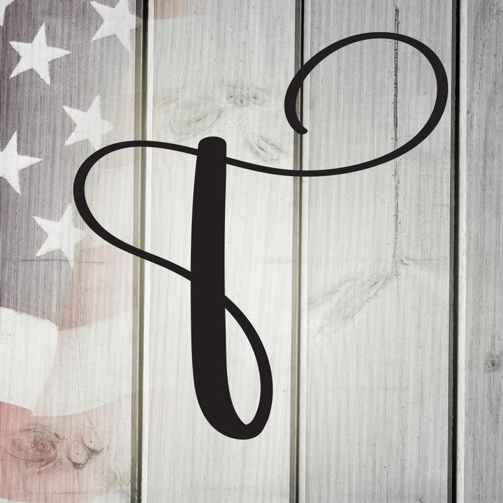 Personalized Script Letter T Monogram - Custom Metal Wall Art for Home Decor
