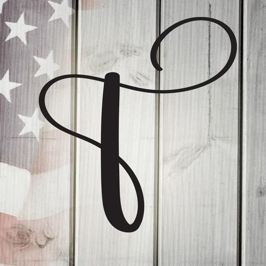 Personalized Script Letter T Monogram - Custom Metal Wall Art for Home Decor