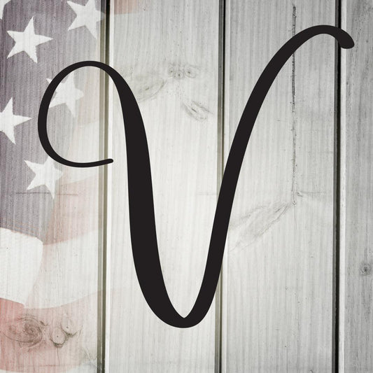 Script Letter V, Your Initial Metal Wall Art Home Decor