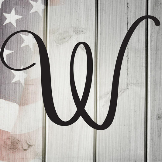 Script Letter W, Your Initial Metal Wall Art