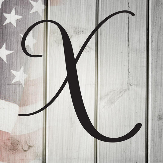 Script Letter X, Your Initial Metal Wall Art