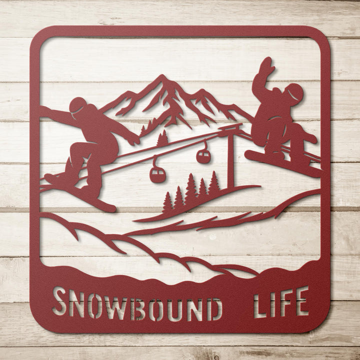 Snowbound_Life_Metal_Wall_Art_Red_Simple_Wood_BKGD_Mockup.png