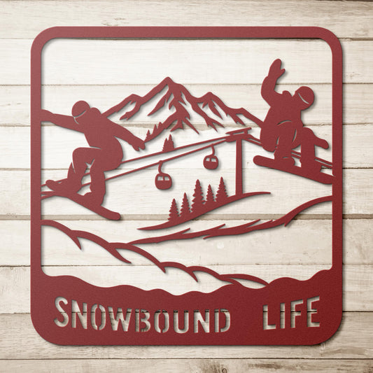 Snowbound_Life_Metal_Wall_Art_Red_Simple_Wood_BKGD_Mockup.png
