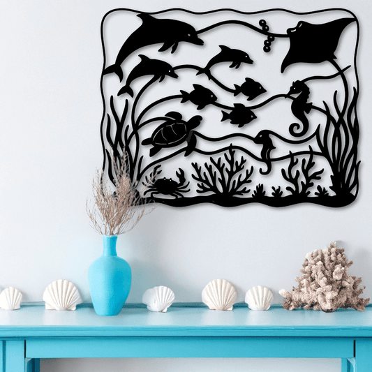 Under the Waves – Sea Life Metal Wall Art
