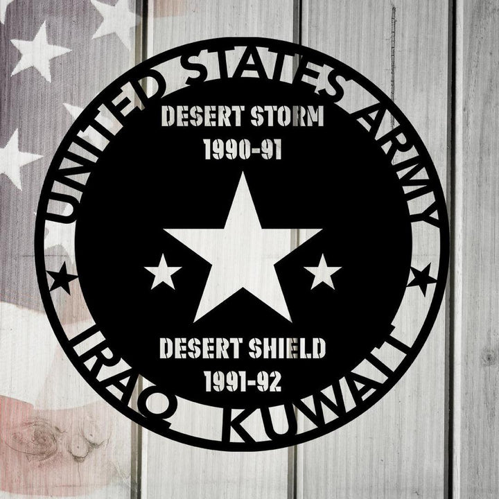 US Army Desert Storm, Desert Shield Metal Wall Art