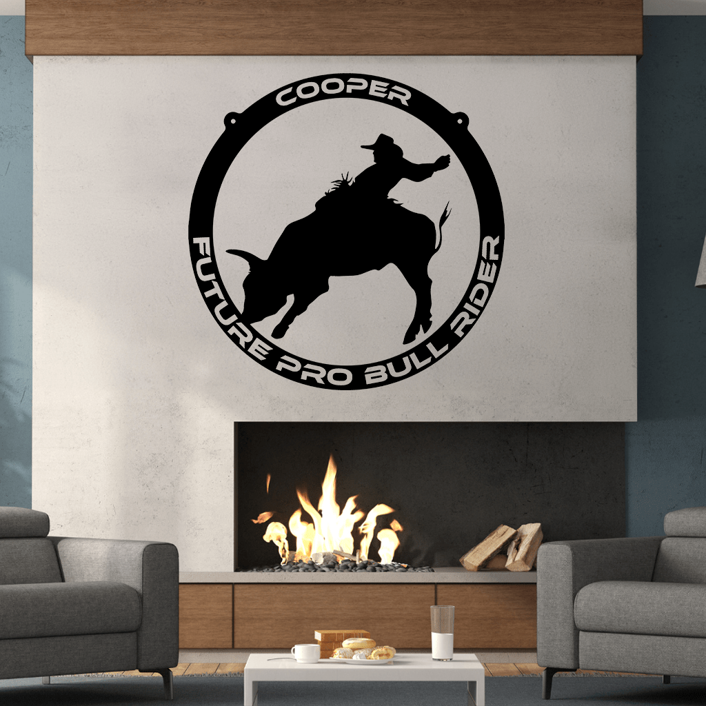 USA PBR Name Circle Monogram Metal Wall Art