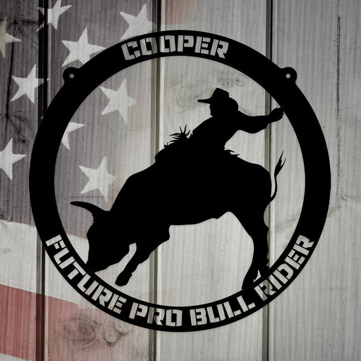 USA PBR Name Circle Monogram Metal Wall Art