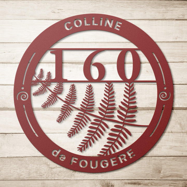 Vine Address Personalized Metal Address Sign